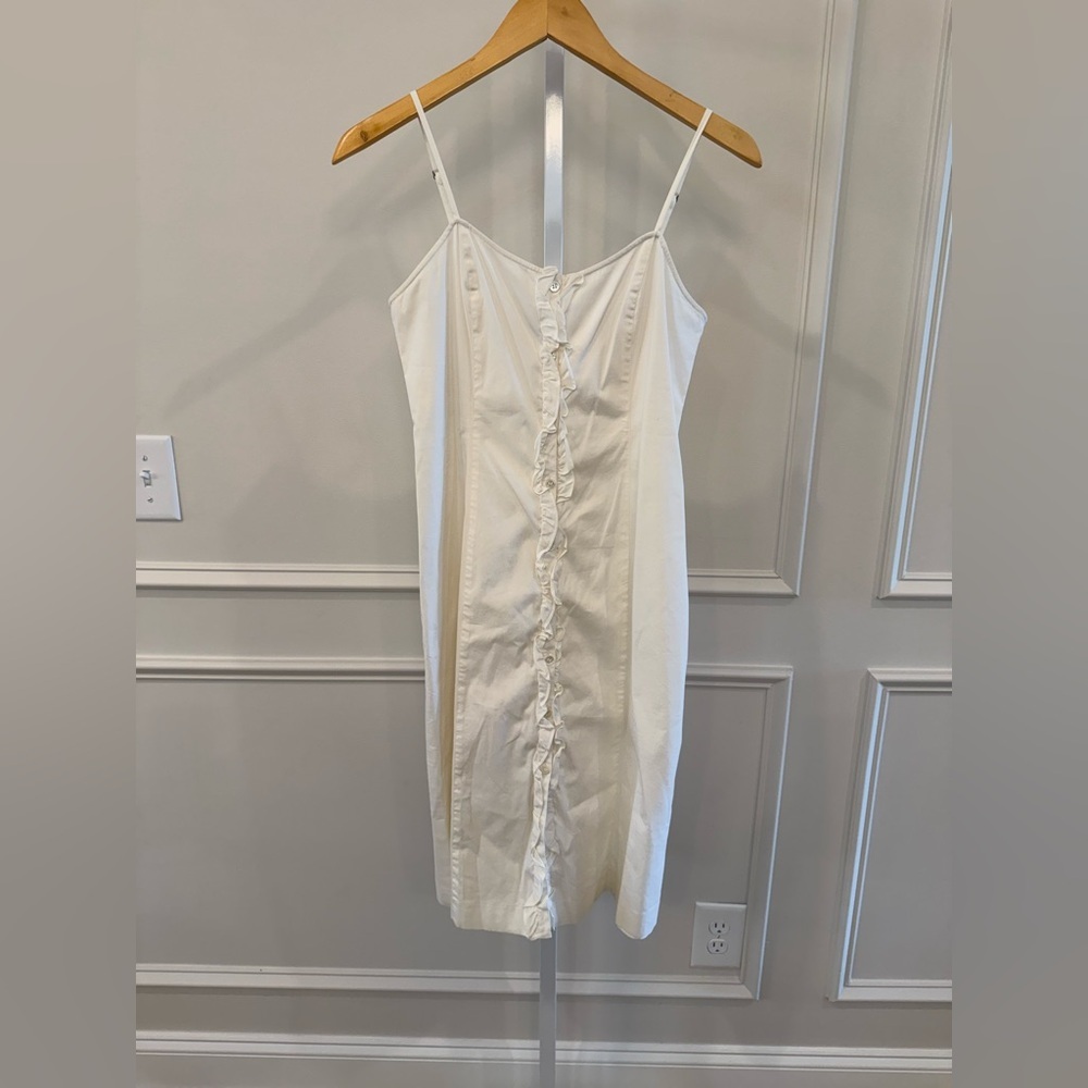 Nwot Theory Ruffle Button Front Midi Dress - image 1